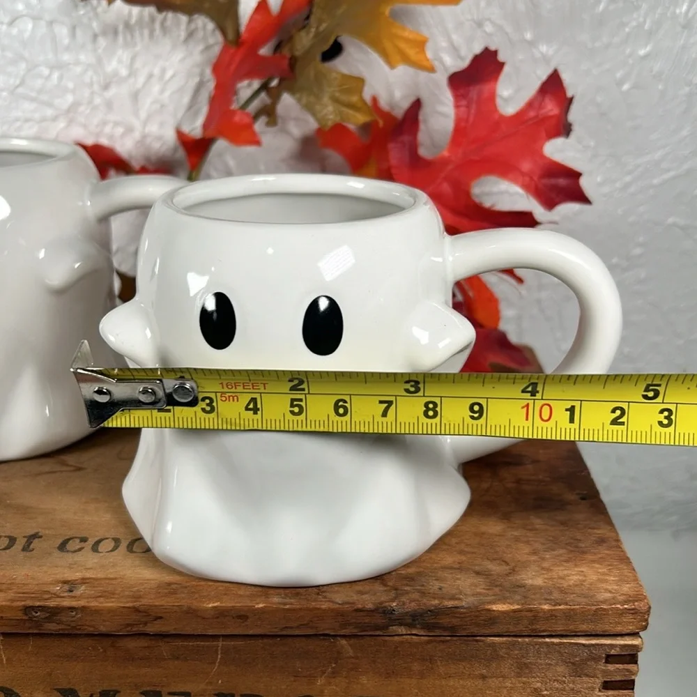 Ghost Mugs Threshold Grinning Ghost 10oz Mugs Set of 2 NWT  Halloween Drink Cup - Picture 8 of 13